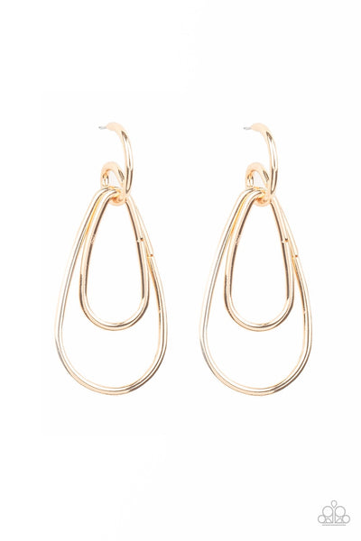Earrings Droppin Drama - Gold