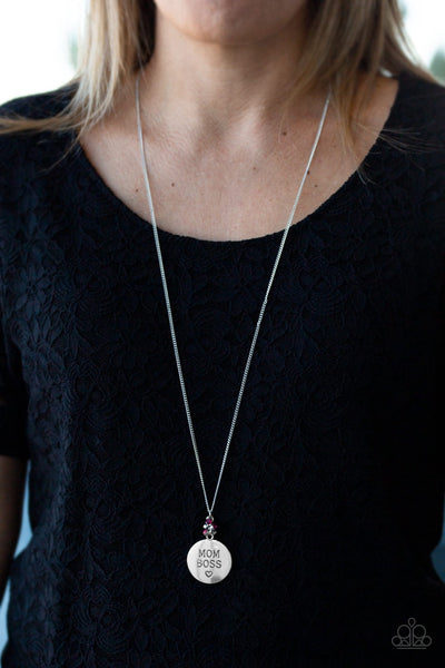 Necklace Mom Boss - Pink