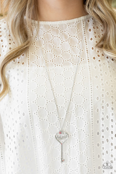 Necklace The Key To Moms Heart - Pink