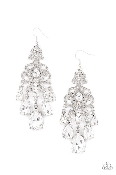Earrings Queen Of All Things Sparkly - White