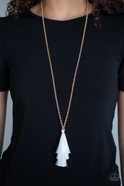 Necklace Triple The Tassel - White