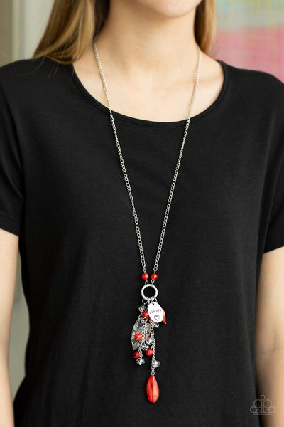 Necklace Hearts Content - Red