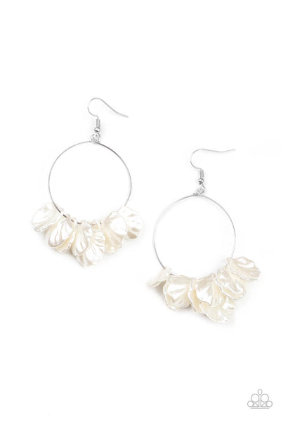 Coming Soon Earrings Sailboats and Seashells - White