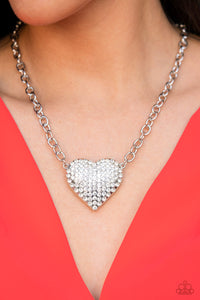 Necklace Heartbreakingly Blingy - White