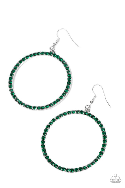 Earrings Head-Turning Halo - Green