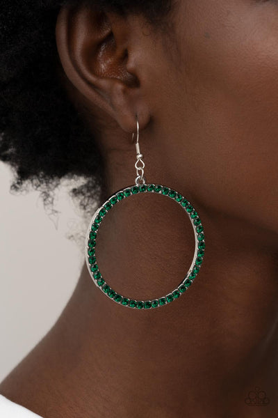 Earrings Head-Turning Halo - Green