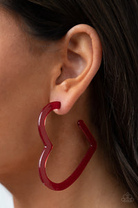 Earrings Heart-Throbbing Twinkle - Red