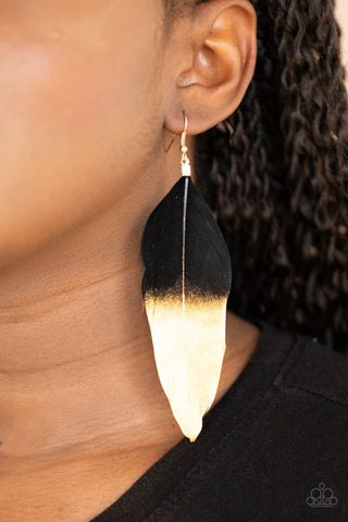 Earrings Feathers - Black