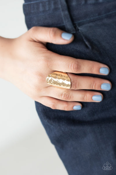 Ring Retro Ripple - Gold