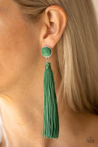 Earrings Tightrope Tassel - Green