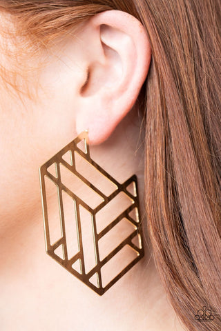 Earrings Gotta Get GEO-ing - Gold