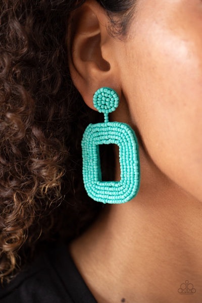 Earrings Beaded Bella - Blue