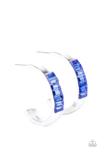 Earrings Bursting With Brilliance - Blue