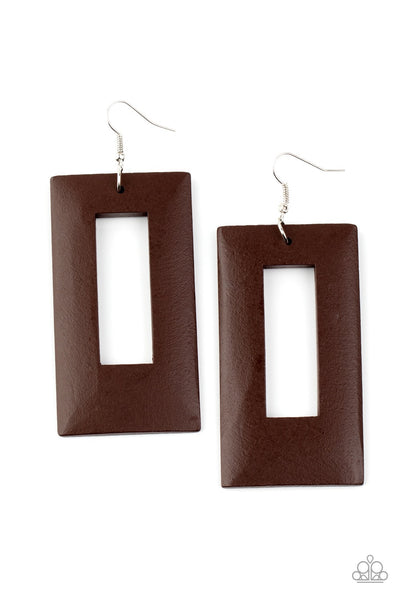 Earrings Totally Framed - Brown