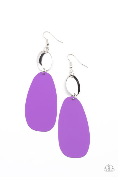 Earrings Vivaciously Vogue - Purple