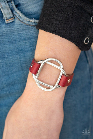 Bracelet wrap Nautically Knotted - Red