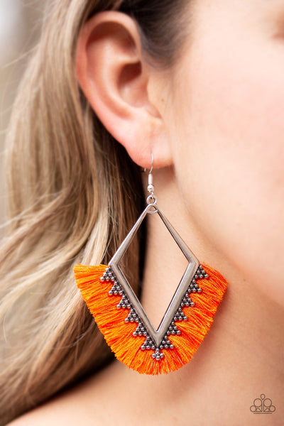 Earrings When In Peru - Orange