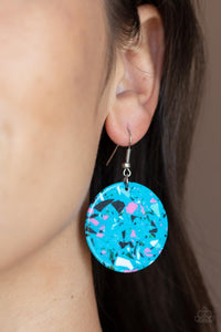 Earrings Tenaciously Terrazzo - Blue