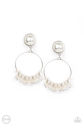 Earrings Seize Your Moment - White Clip-on