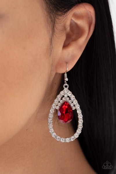 Earrings Trendsetting Twinkle - Red