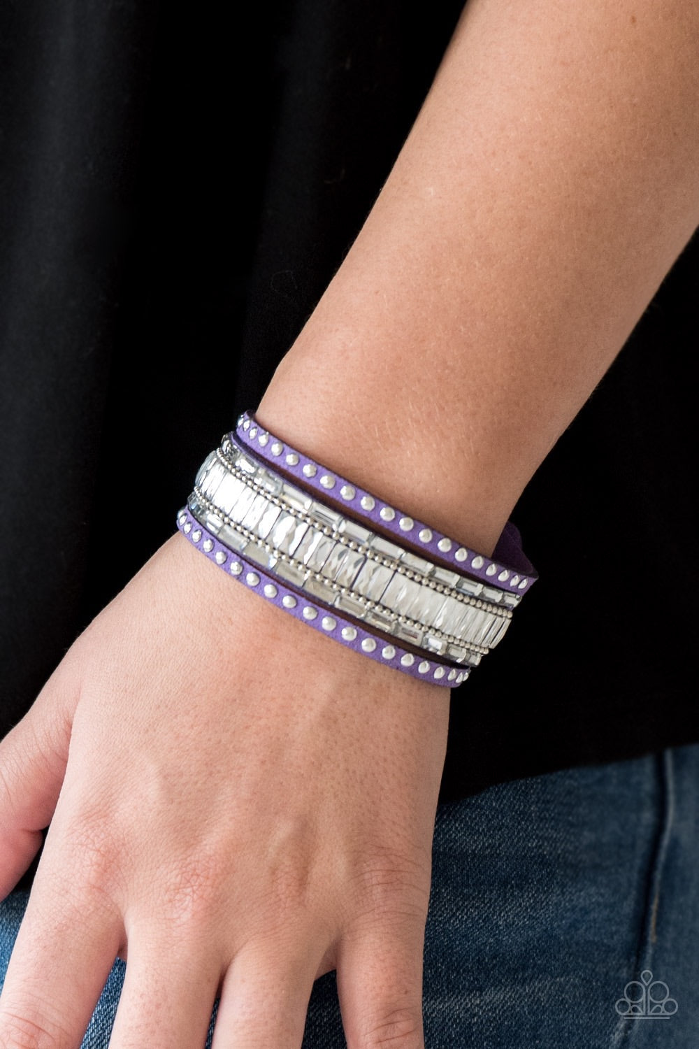 Bracelet wrap Rock Star Rocker - Purple