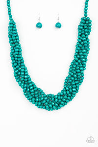 Necklace wood-Tahiti Tropic - Blue