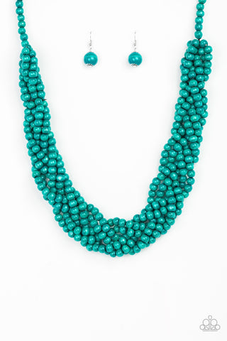 Necklace wood-Tahiti Tropic - Blue