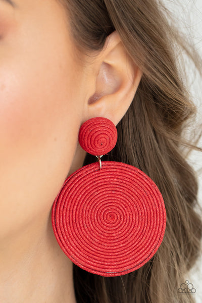 Earrings Circulate The Room - Red