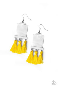 Earrings Tassel Retreat - Yellow