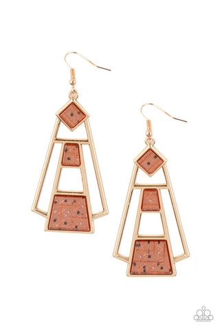 Earrings Retro Minimalist - Brown