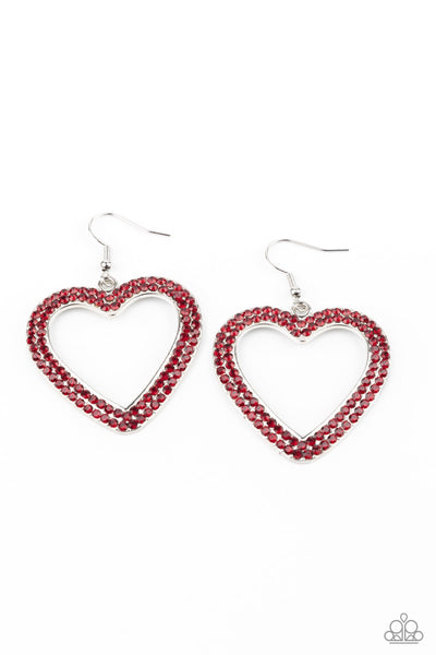 Earrings GLISTEN To Your Heart - Red