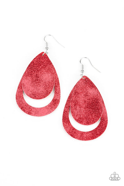 Earrings Fiery Firework - Red