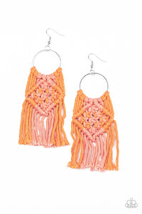 Earrings Macrame Rainbow - Orange