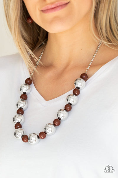 Necklace Top Pop - Brown