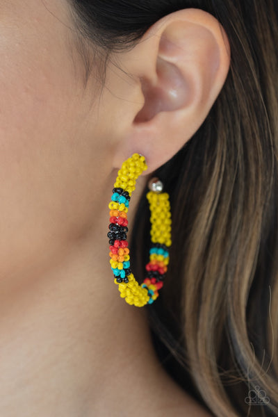 Earrings Bodaciously Beaded - Yellow