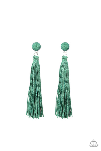 Earrings Tightrope Tassel - Green