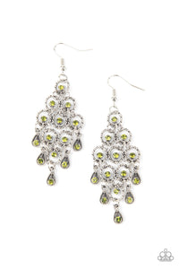 Earrings Chandelier Cameo - Green