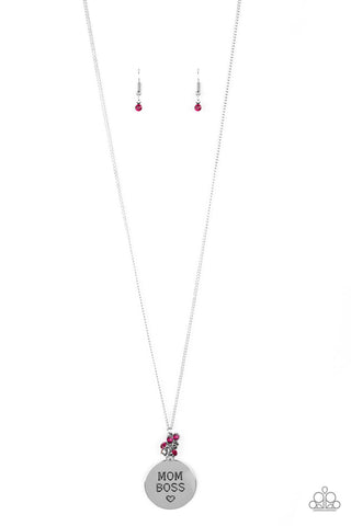 Necklace Mom Boss - Pink