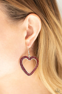 Earrings GLISTEN To Your Heart - Red