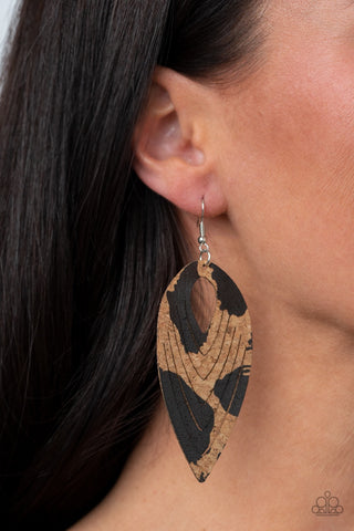 Earrings Cork Cabana - Black