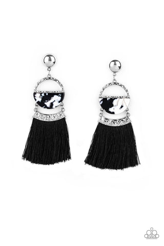 Earrings Tassel Trot - Black