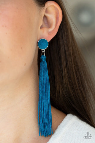 Earrings Tightrope Tassel - Blue