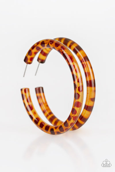 Earrings Acrylic-Miami Minimalist - Brown