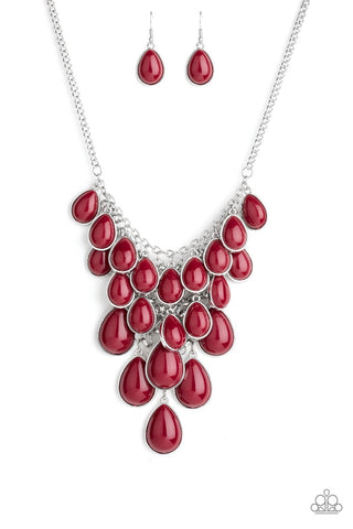 Necklace Shop Til You TEARDROP - Red