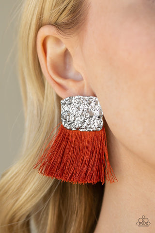 Earrings Plume Bloom - Orange