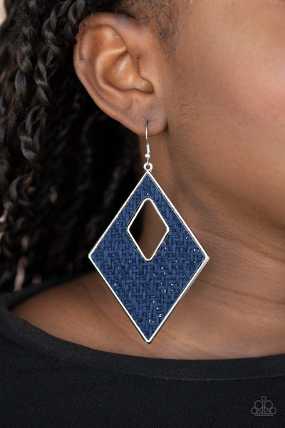 Earrings Woven Wanderer - Blue