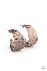 Earrings Put Your Best Face Forward - Copper