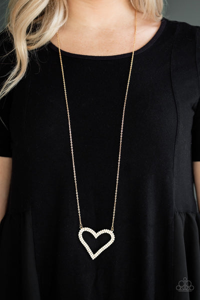 Necklace Pull Some HEART-strings - Gold