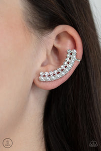 Earrings Doubled Down On Dazzle - White