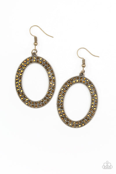 Earrings Go Down In Glitter - Brass